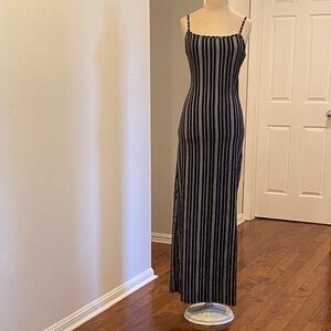 ASOS Black and White Striped Maxi Dress